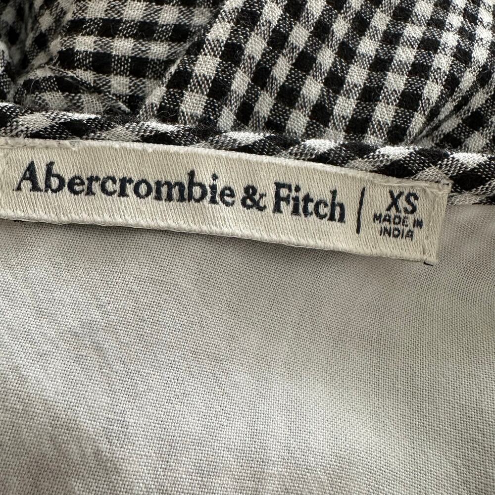 Abercrombie & Fitch Women Black & White Long Sleeves Plaid Mini Dress Size XS - Picture 5 of 7